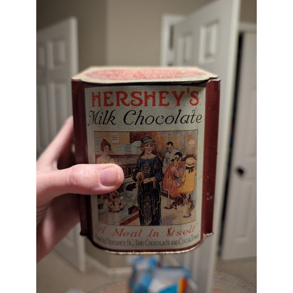 Hershey's Milk Chocolate 'A Meal in Itself' Vintage Antique Tin